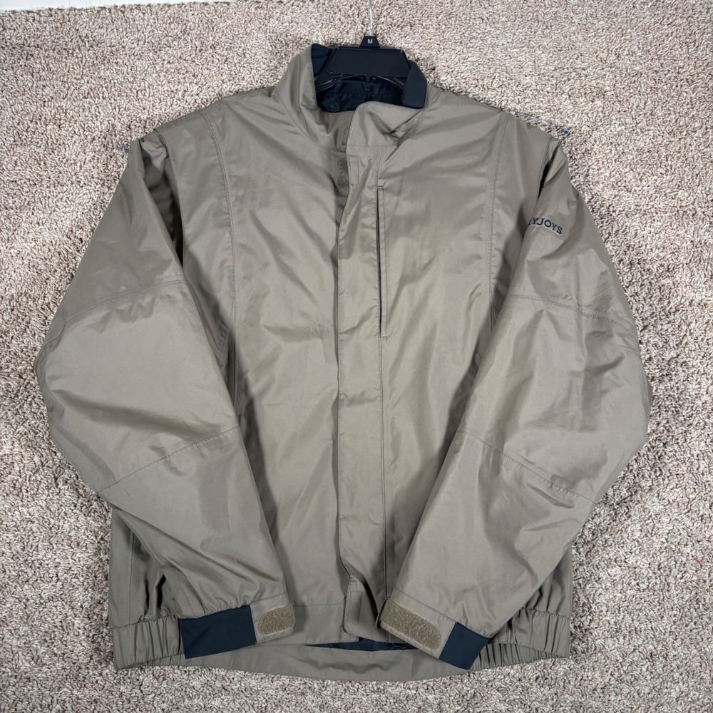 FootJoy DryJoys Mens Tan Full Zip Golf Jacket Size Medium Weather Resistant